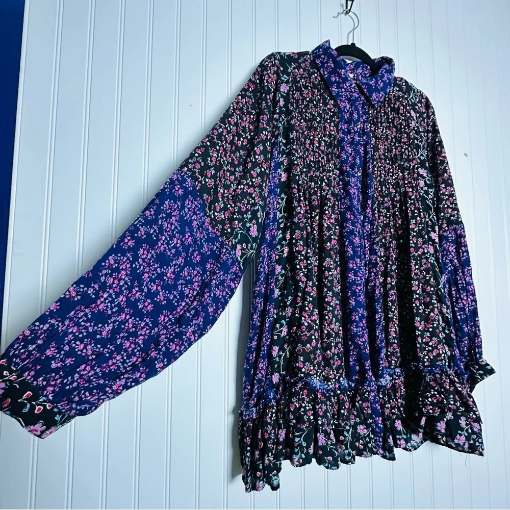 Free People Lost In You Tunic Top or Dress Size Small Oversized Bohemian Tunic - Picture 4 of 12